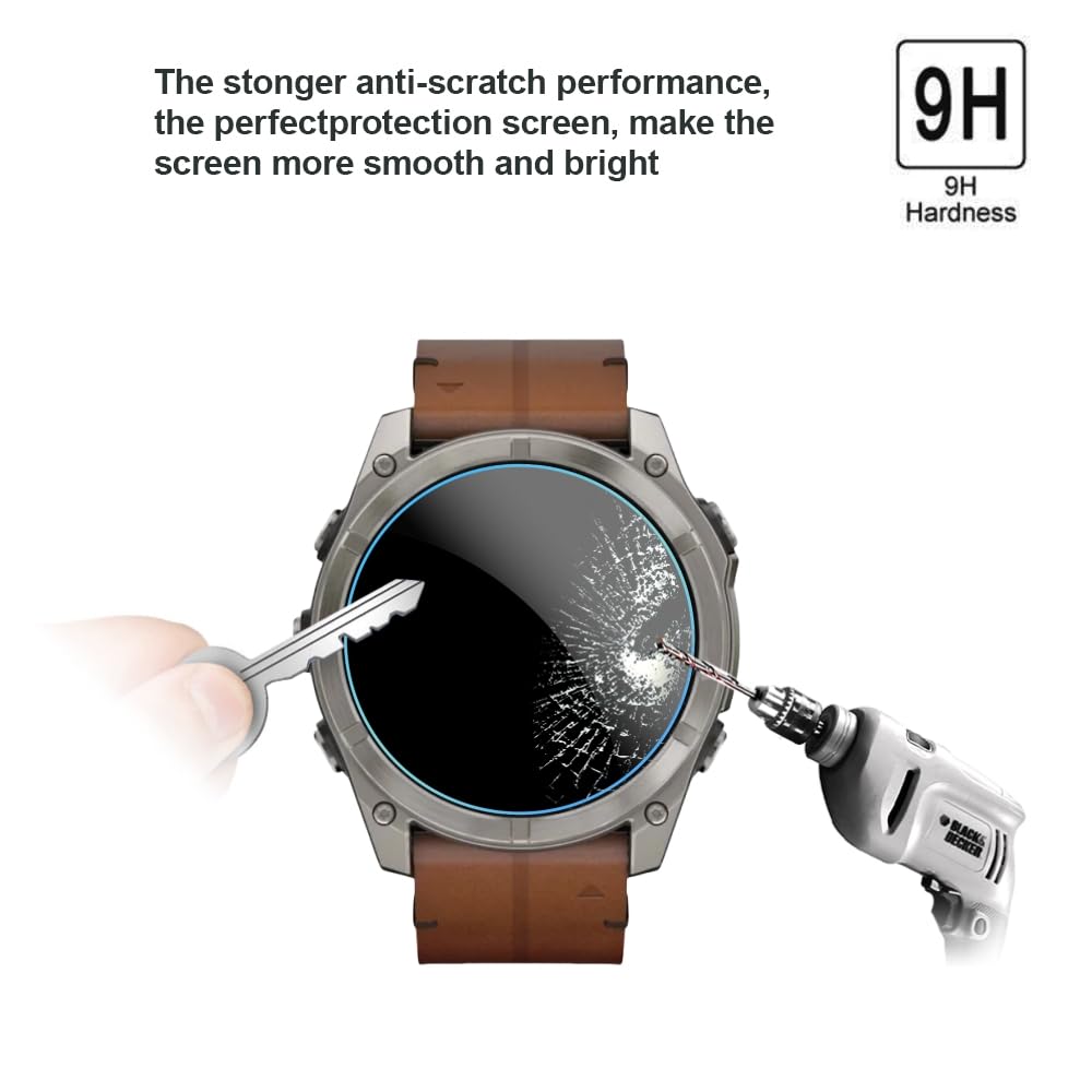 Protector De Pantalla Para Garmin Fenix 47mm - 4 Piezas Vidrio Templado 9H Antiarañazos, Fácil Instalación Sin Burbujas