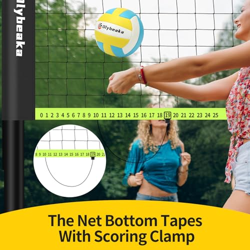 image for Olybeaka 32ft Regulation Size Portable Outdoor Volleyball Net Set Syst