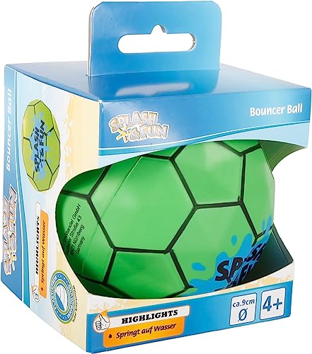 Splash & Fun Bouncer Ball # 9cm Strandball, grün schwarz