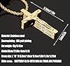 DS Christian Cross Necklace for Men Women-18K Gold Stainless Steel Crucifix Necklaces with Inspirational Bible Verse Religious Gift for Prayer Faith Jesus/God-Catholic Christian Pendant Jewelry, S #2