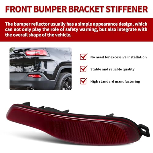 Image of Nakkaa Right Rear Bumper Reflector 68105144AC Compatible with Cherokee 2014 2015 2016 2017 2018 Passenger Side