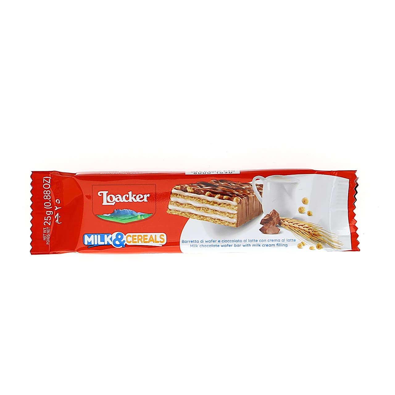 Loacker, Choco And Milk Cereals, Barrette al Cioccolato al Latte con Cialde Wafer, Crema al Latte e Crispies di Cereali, Merenda e Snack, 1 Confezione Convenienza da 30 Barrette Monoporzione
