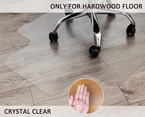 Homek Chair Mat for Hardwood Floor, 48”x 30” Office Chair Mat, Floor Mat for Office Chair, Clear Desk Chair Mat for Computer Desk
