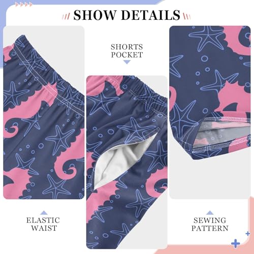 ZZXXB Hippocampus Starfish Boys Long Pants Soft Trousers Elastic Waist Kids Lounge Bottoms with Pockets S-XL4