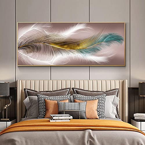 Peintures sur le mur toile animaux plume 50x150cm impression haute definition d'art