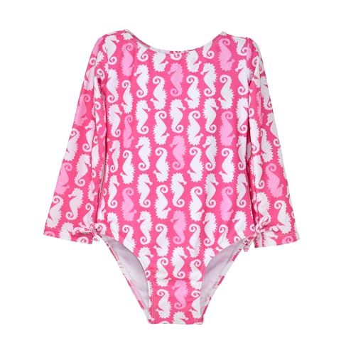 Image of Flap Happy Baby Girls' UPF 50+ Charlie L /S Rash Guard Swimsuit