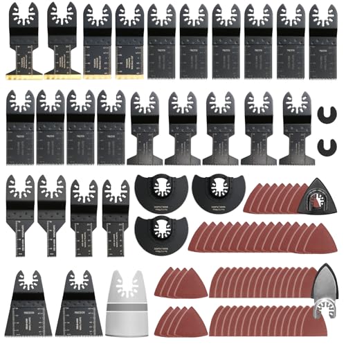 ZYNERY 93 PCS Cuchillas Multiherramienta Oscilante Hojas de Sierra Oscilante para Madera Plástico Metal Universal Accesorios para Herramientas Oscilantes de Corte