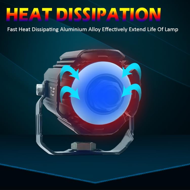 Miniatura 7 de Luces de conducción para motocicleta, 60W, foco de motocicleta impermeable, súper brillante, de doble color, 3 modos, luces LED auxiliares de