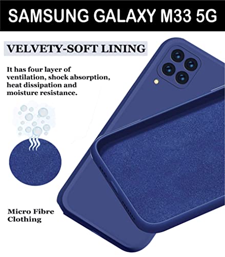 Image of A rtistque Liquid TPU Back Cover for Samsung M33 5G Back Cover | Silicone Matte Shockproof Flexible with Camera Protection Soft Back Cover Case for Samsung Galaxy M33 5G - Blue