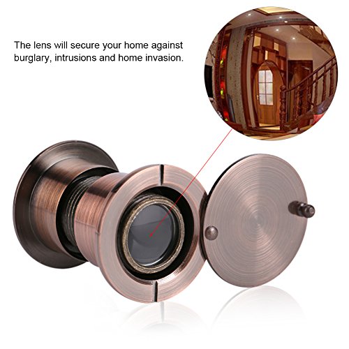 Mirilla para puerta Heavy Duty, cobre puro con vidrio óptico para seguridad en el hogar, conserva secreto para puertas de hierro y de dormitorio (Oro Rosa) miniatura 5