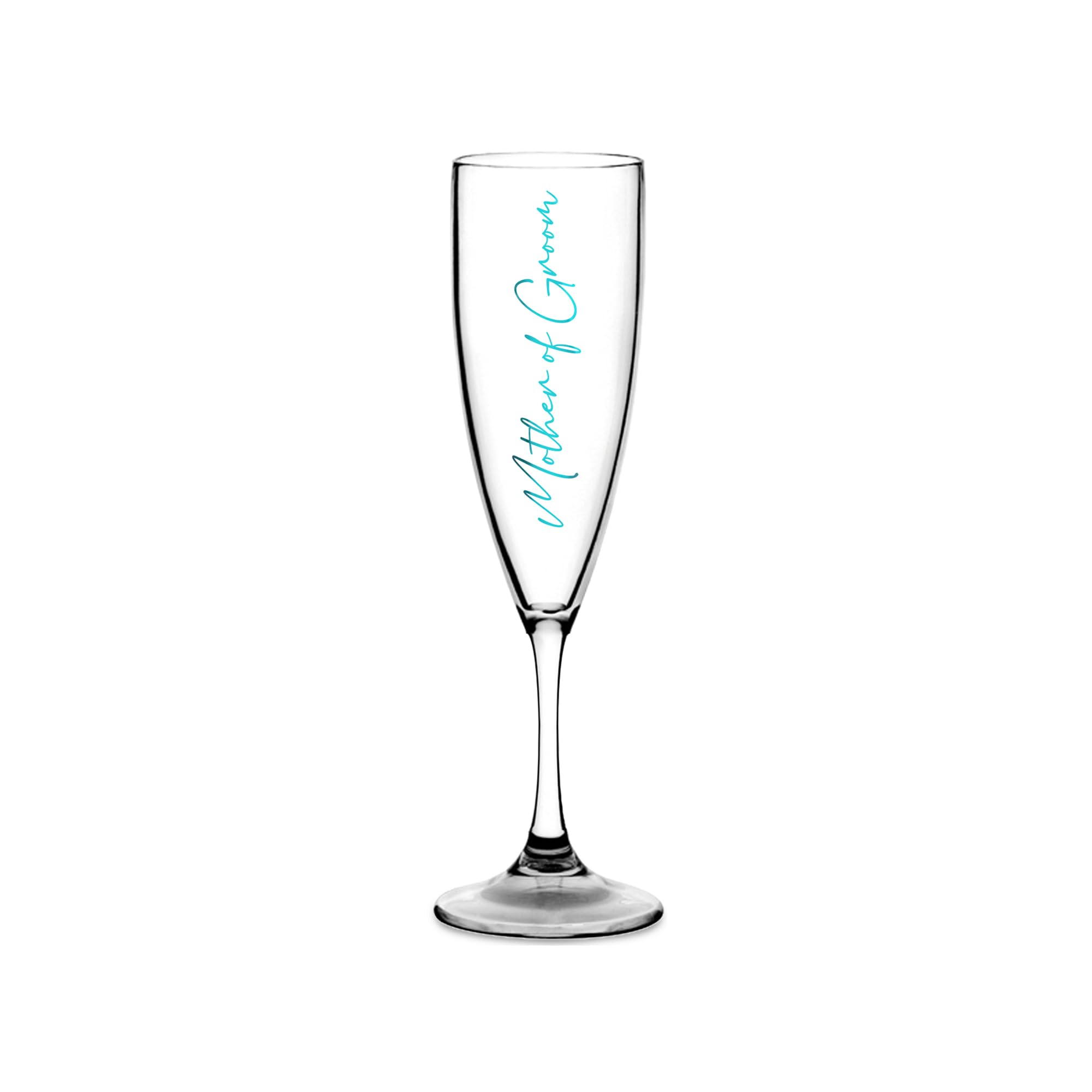 Print Maniacs Champagne Premium Clear Flute Glass Bride Groom Mr Mrs Wedding Maid Honour Wine Cocktail Prosecco Celebrations Gift (Teal, Mother of Groom)