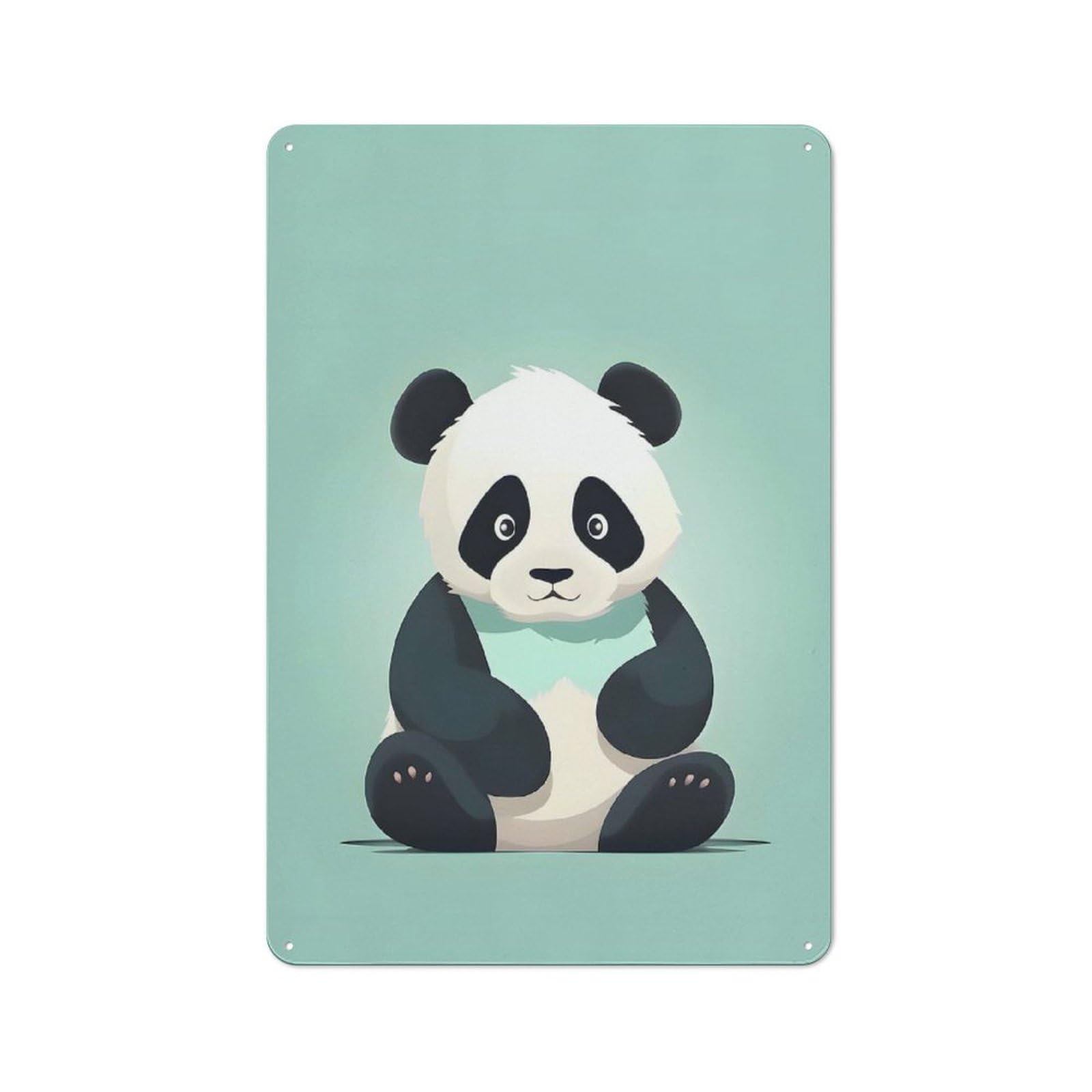 Junmoney Adorable Panda Vintage Metal Sign 30X20cm, Nostalgic Pub Wall Decor For Pub, Home Bar, Shed Or Man Cave