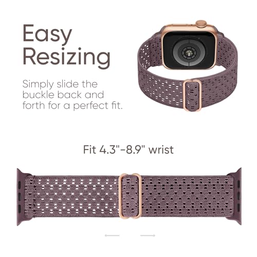 Image of 4 Pack Stretchy Solo Loop Compatible with Apple Watch Bands 38mm 40mm 41mm 42mm 44mm 45mm 46mm 49mm Women Men, Sport Nylon Elastic Straps Wristbands for iWatch Series 11 10 9 8 7 6 5 4 11 Ultra /SE 3 2