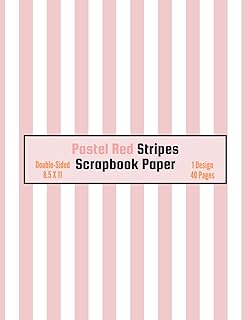 Pastel Red Stripes Scrapbook Paper: Decorative Checkered Craft Paper, ideal for Scrapbooking, Origami, junk Journals, Collage, Mixed-Media, Card Making, Decoupage - Buy now