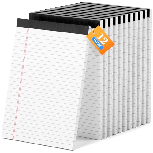 Bloc-notes légaux format A4 liasse de 12 cahiers de 30 feuilles blanches lignées pour bureau