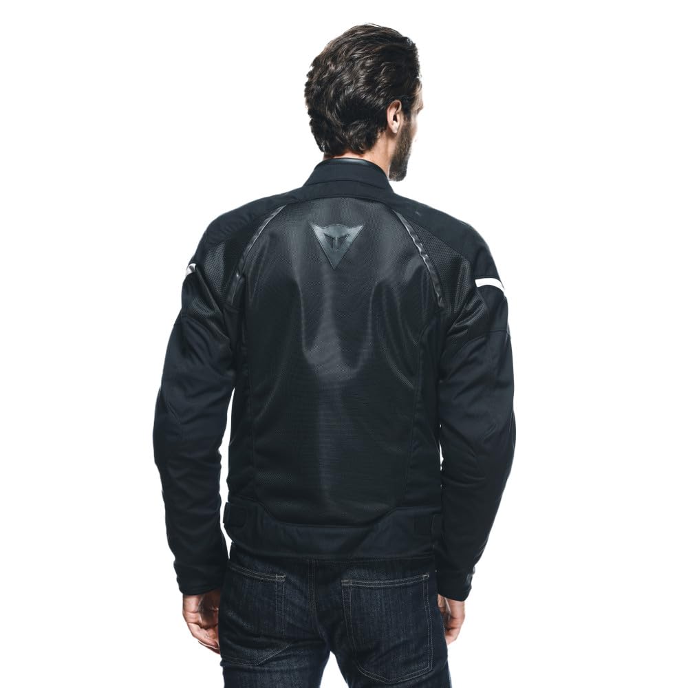 Dainese - Air Frame 3 Tex Jacket, Chaqueta de Moto de Verano, con Forro Cortavientos, Negro/Blanco, 52 | Impermeable, transpirable, forro extraíble, elástico