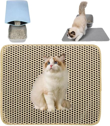 PZCC Tapis Litiere Chat,Tapis de Litière pour Chat Avec Couche Antidérapante,Tapis pour chat Imperméable, Antidérapant,Tapis Chat,Tapis de Toilette Chat...
