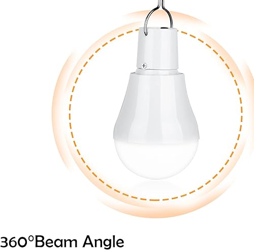 Miniatura 3 de Paquete de 2 bombillas LED de energía solar, luces solares portátiles de carga USB con panel solar para interiores y exteriores, senderismo,