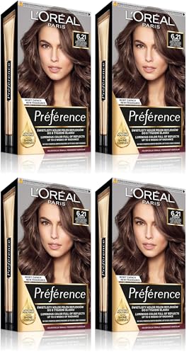 Teinture capillaire L'Oréal Preference 6.21 Opéra contre les reflets roux indésirables