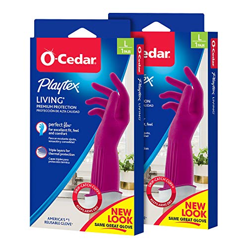 Comparison: Best Gloves For Dishwashing 9 Playtex Living Reuseable Rubber Cleaning Gloves (Large, 2 Pairs), Premium Protection Reusable Household Gloves