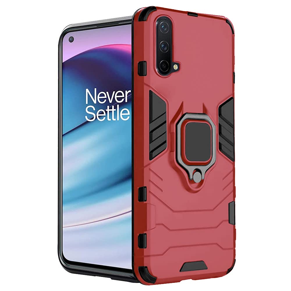 WOW IMAGINE Shock Proof Back Case Mobile Cover for 1+ OnePlus Nord CE 5G | Back Cover Case (Tough Armor | Hybrid PC + TPU | Ring Holder & in-Built Kickstand | Red) (B097C2BQMP) Amazon Price History, Amazon Price Tracker