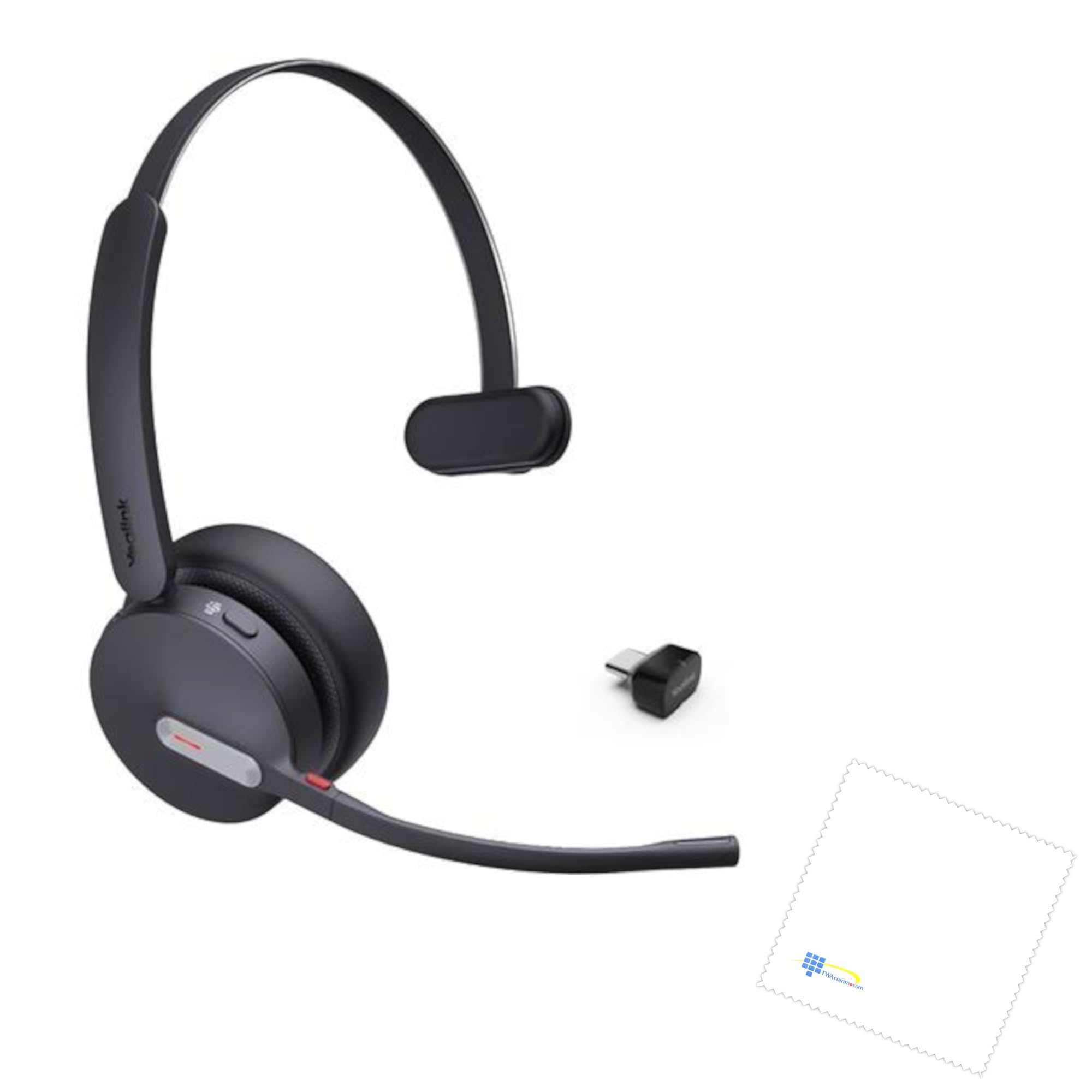 TWA Bundle of Professional USB Wired Headset BH70-MONO-TEAMS-USB-C with Crystal Clear Audio Teams Optimized USB Compatible with Office Meeting Rooms Zoom & Teams and Microfiber Cloth