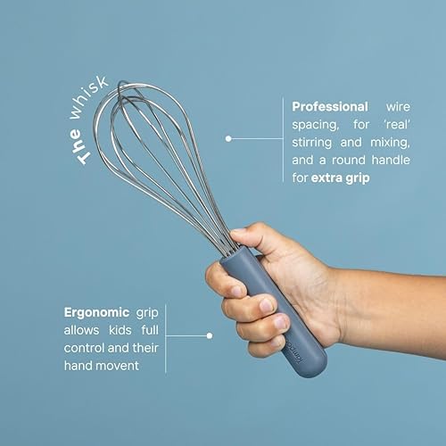 Miniatura 5 de Tampoco Real Kids - Juego de cocina y hornear  Herramientas de cocina Montessori para cocinar de verdad con utensilios de silicona aptos para