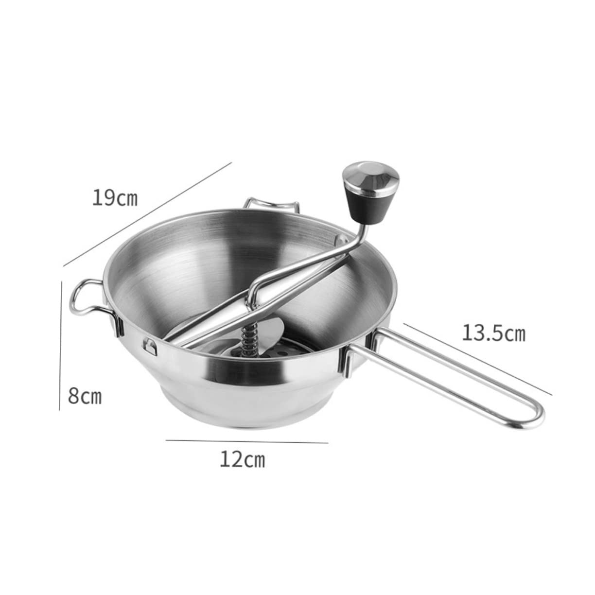 PRETYZOOM Ergonomic Design Manual Food Ricer 3 Grinding Discs Stainless Steel Jam Making Tool