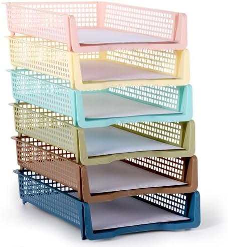 Set of 6 Boho Turn in Trays for Teachers Stackable Classroom Pape...