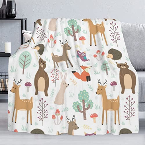 Dujiea Cute Animals Fuzzy Flannel Blanket Throw 40"X50", Super Soft Lightweight Blanket Throw For Couch Chair Sofa, Cozy Bed Blanket For Kids Adults #TOP2