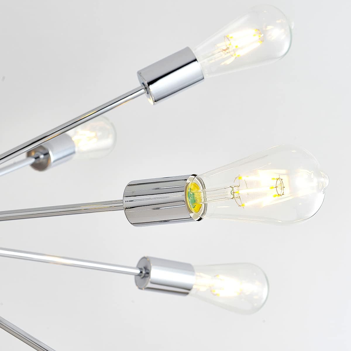 Sputnik Chandeliers, 15-Light Modern Chandelier, Silver Light Fixture Mid Century Ceiling, Classic Chandelier Shades for Dining Room Kitchen Hallway Foyer and Bedroom