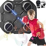 XUBX Musikboxmaschine Mit Handschuhen, Intelligente Musik-Boxmaschine, Wandmontage, Boxausrüstung, Schlagpolster Mit LED Licht Und Lautsprecher, Für Erwachsene Und Kinder (Schwarz)