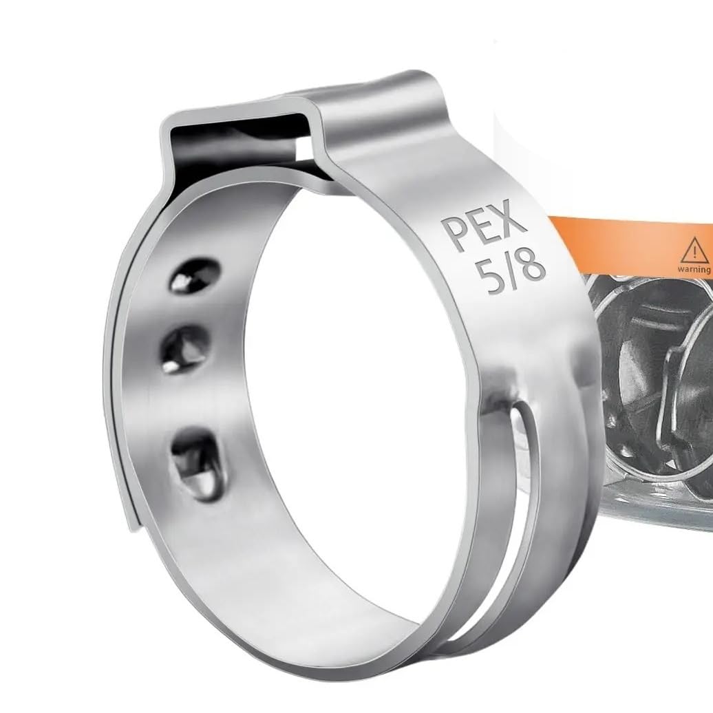 120 sztuk Pex Crimp Rings 5/8 cala PEX Cinch Clamps 304 Stal nierdzewna Pojedyncze ucho zaciski węży Złączki rurowe PEX Zaciski rurowe(10.8-13.3mm)