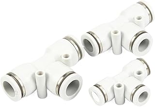 Clouism Accesorios neumáticos en T en forma de T de 3 vías, color blanco, de polietileno, 4 mm a 16 mm, tubo de manguera de aire a presión, adaptadores de conector rápido (16 mm-12 mm-16 mm)