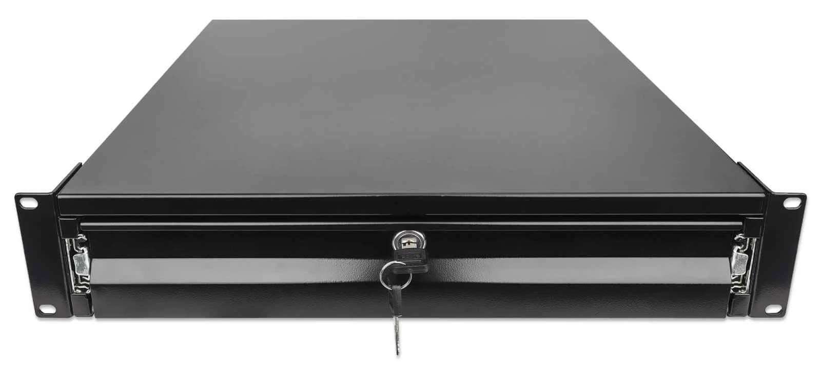 INTELLINET 19IN Storage Drawer 2U Black-