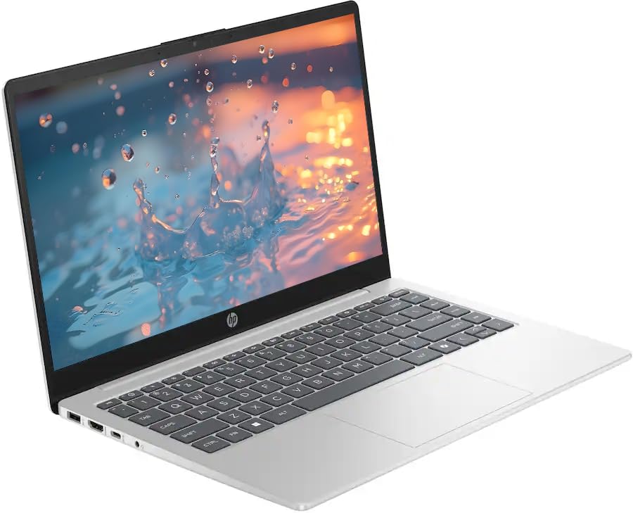Image of HP 14 inch Laptop for Business & Students, 256GB SSD, Microsoft Office 365 Included, Windows 11, Copilot Key, AMD Athlon Silver 7120U, Natural Silver