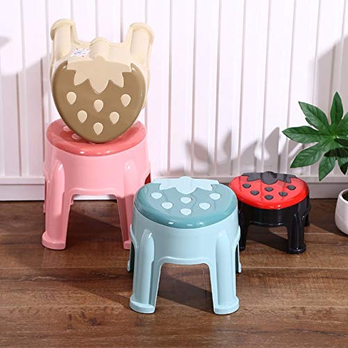 Italiano: Ispessita plastica Fragola Sgabello Home Guadagnare Bagno Antiscivolo Piccolo banco del Tesoro del Fumetto dei Bambini(Blue,White)