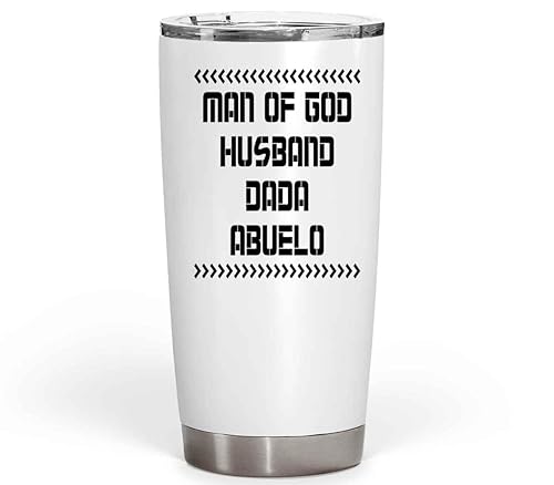 Funny Gift Christian Believer's Gift for Husbanddadaabuelo - Prayers Of Strength - Father's Day Present - Quote on 20 Oz White Stainless Steel Fat
