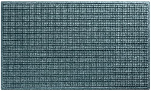 Bungalow Flooring Waterhog Door Mat, 3' x 5' Made in USA, Durable and Decorative Floor Covering, Skid Resistant, Indoor/Outdoor, Water-Trapping, Squares Collection, Bluestone