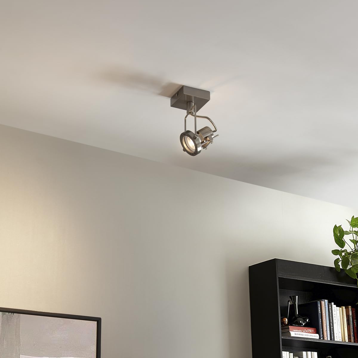 Qazqa - Industrial Spotlight Ceiling Steel I Nickel Matt I Satin rotatable and tiltable - Suplux- - Industrial - Suitable for LED GU10 | 1 Way Light - Steel Surface-Mounted spotway Light - Suitable