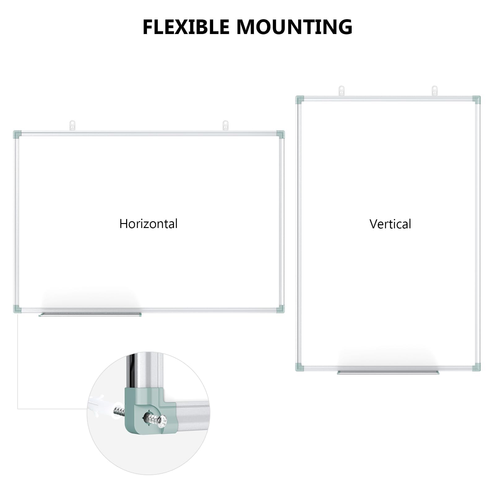 Condition photo showing New/Like New for lockways white board dry erase board 48 x 31 inch, magnetic whiteboard | aluminium frame whiteboard with marker tray for school, office and home