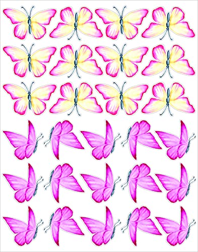 Kit 4 Cartelas Adesivos Decorativo Quarto Borboletas Coloridas Aquarela