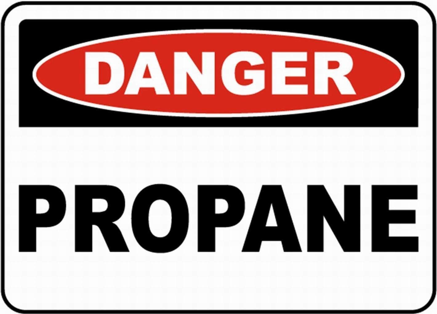 Safety Notice Danger Propane Rust Free Aluminum Tin Sign - Warning Decor with Pre-Drilled Holes for Gas Station, Farm Storage - 16x12 Inch​