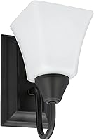 Vista 2 de Luminance Lámpara de pared cuadrada Lexington para tocador Accesorio de decoración de baño blanco y negro para colocar sobre el fregadero y sobre