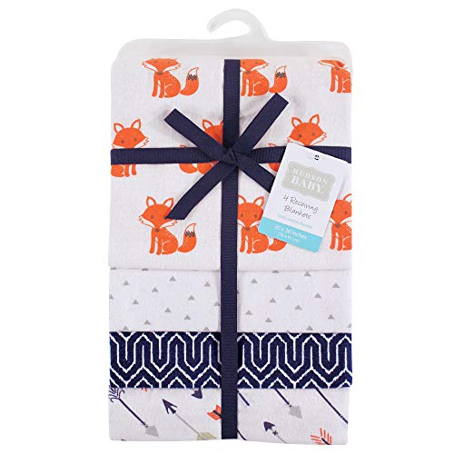 Image of Hudson Baby Unisex Baby Cotton Flannel Receiving Blankets, Foxes, One Size