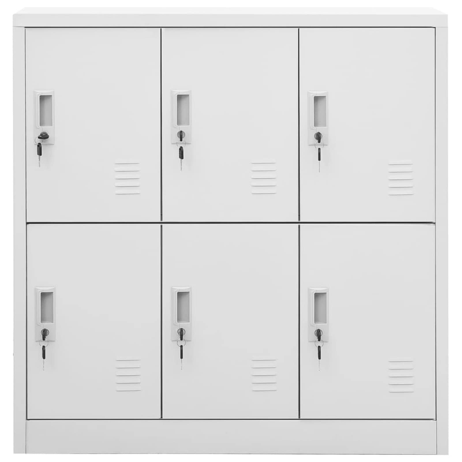 IKAYAA Armadietti con Chiave Armadietti spogliatoio Armadio Metallico Armadietti Organizzatore in Acciaio per Scuole e Uffici-Grigio Chiaro-con 6 armadietti