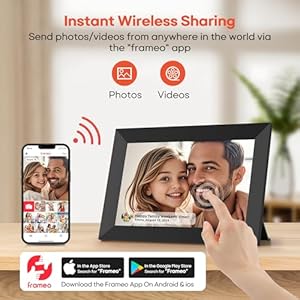 Frameo 10.1 Inch WiFi Digital Picture Frame with 32GB Memory, 1280 x 800 IPS Touch Screen Smart Electronic Photo Frame, Wall Mountable, Auto-Rotate, Share Photos/Videos Via Frameo App from Anywhere Frameo 101 Inch WiFi Digital Picture Frame with 32GB Memory 1280 x 800 IPS Touch Screen Smart Electronic Photo Frame Wall Mountable Auto Rotate Share PhotosVideos Via Frameo App from Anywhere