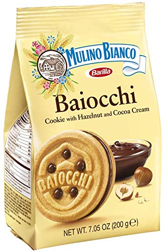 Mulino Bianco Baiocchi Shortbread Sandwich Cookies With Chocolate Hazelnut Cream Filling 3 Pack, Chocolate,Hazelnut, 21.15 Oz #TOP7