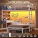 BTHFST Bunk Bed with Desk & 9 Storage Drawers, L-Shaped Bunk Bed Twin Over Twin with Nightstand & Charging Station & Led Lights, Twin Bunk Beds with Pegboard & 2 Fabric Bags for Kids, White
