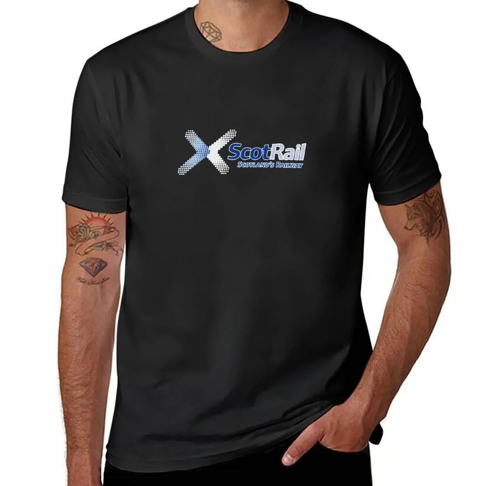 MKCSHCBV Scotrail T-Shirt Aesthetic Clothes t-Shirt Plain t-Shirt t Shirts for Men Black S